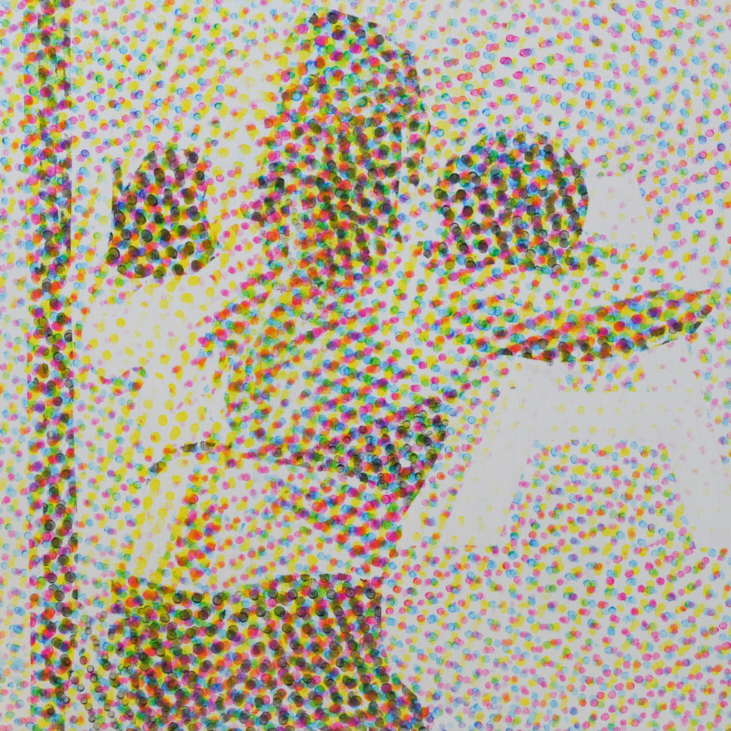 Acrylic painting of women holding kettlebells