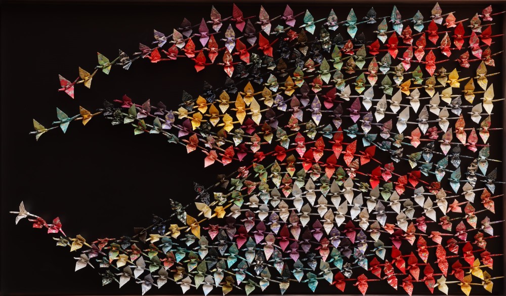 Origami assemblage by Andrew Wang